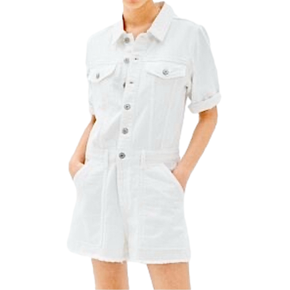 American Eagle white denim romper